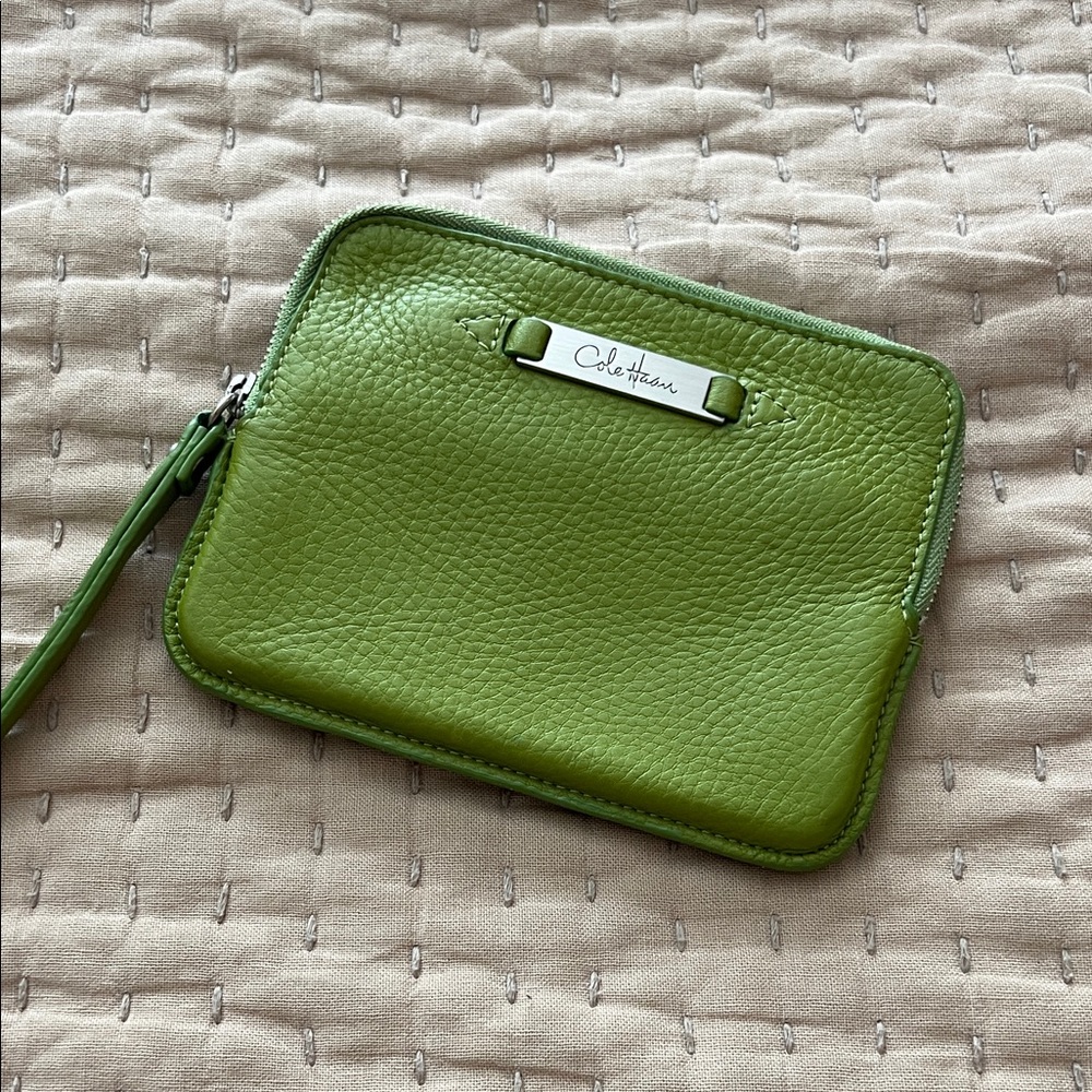 Cole Haan Vibrant Green Leather Wristlet